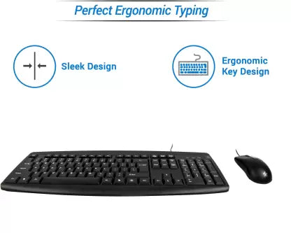 (Open Box) Flipkart SmartBuy YKM3136 Wired USB Laptop Keyboard and Mouse combo (Black)