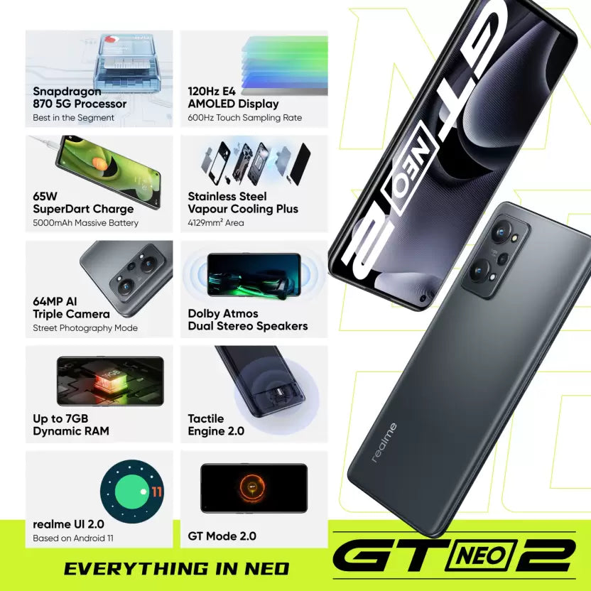 (Open Box) realme GT NEO 2 5G RMX3370 12GB RAM 256GB Storage