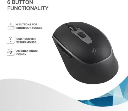 (Open Box) Flipkart SmartBuy M7030 Wireless Optical Mouse (2.4GHz Wireless, Bluetooth, Black and Grey)