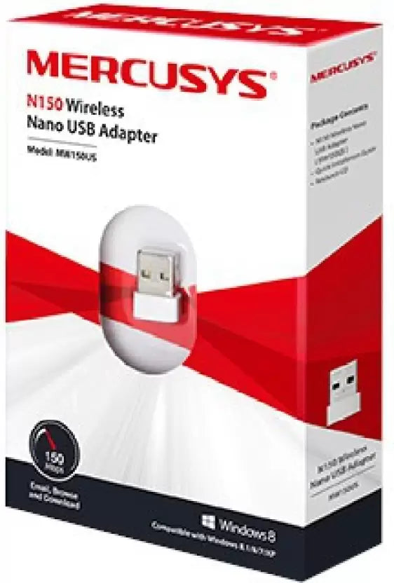(Open Box) Mercusys MW150US N150 Wireless Nano USB Adapter, White