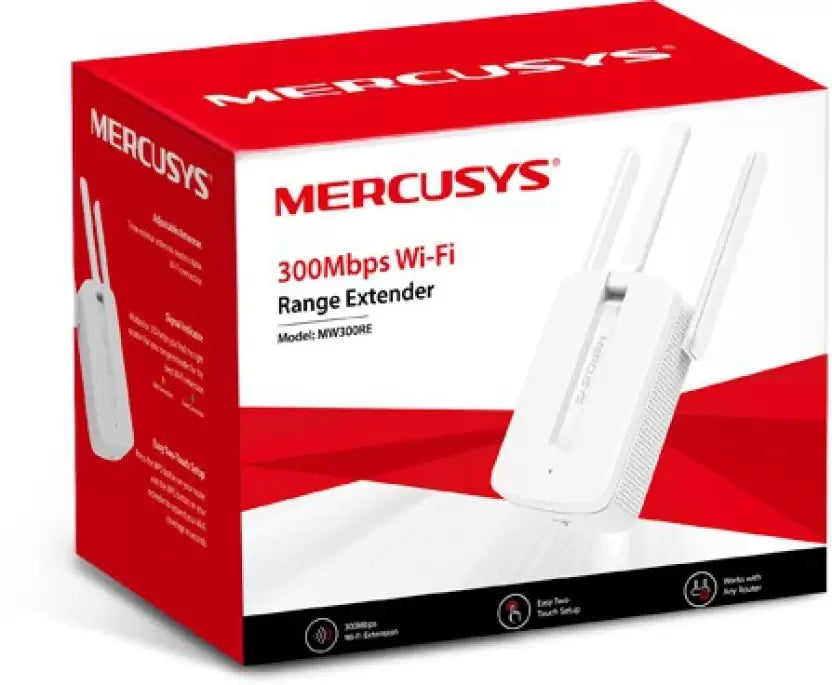 (Open Box) Mercusys MW300RE 300Mbps WiFi Range Extender Single Band, White
