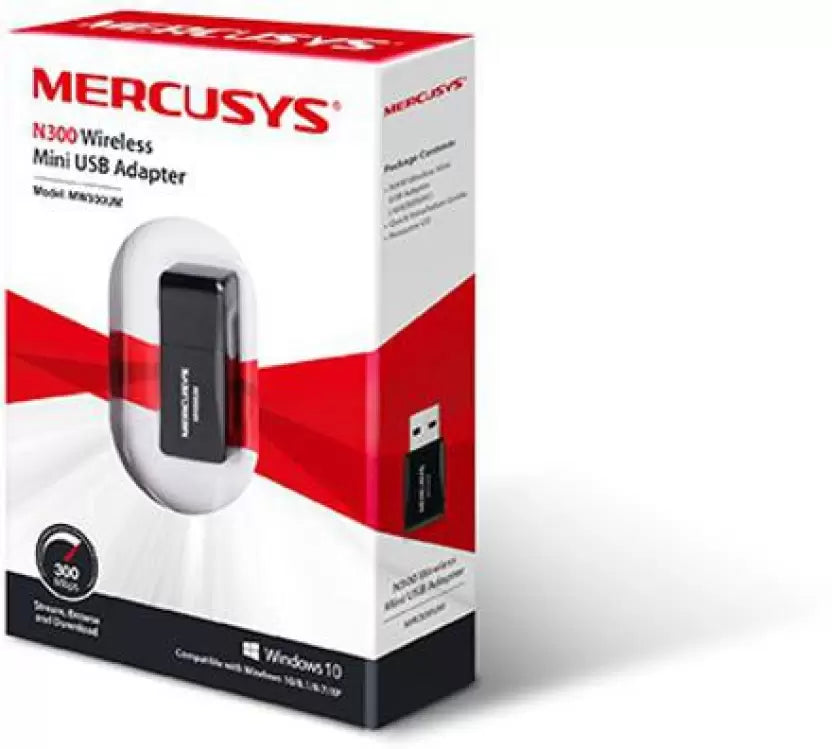 (Open Box) Mercusys MW300UM N300 Wireless Mini USB Adapter, Black