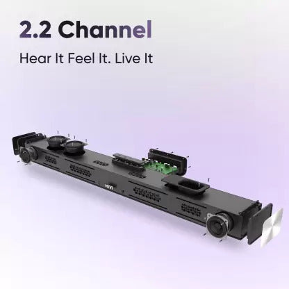 (Open Box) Mivi Fort S100 with 2 in-built subwoofers, Made in India 100 W Bluetooth Soundbar (Black, 2.2 Channel)