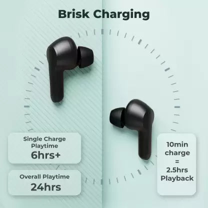 (Open Box)DEFY Gravity Zen with 4 Mics ENC, Low Latency and Brisk Charging Bluetooth Headset (Bold Black, In the Ear)