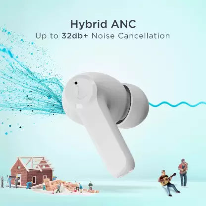 (Open Box) boAt Airdopes 393ANC with Hybrid ANC, Quad Mics ENx & 30 Hours Playback