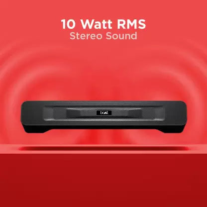 (Open Box) boAt Aavante Bar 500 / Aavante Bar 508 10 W Bluetooth Soundbar (Premium /Midnight Black, Mono Channel)