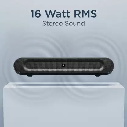 (Open Box) boAt Aavante Bar 553 with Stereo Sound 16 W Bluetooth Soundbar (Pitch Black, Mono Channel)