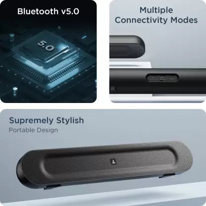 (Open Box) boAt Aavante Bar 553 with Stereo Sound 16 W Bluetooth Soundbar (Pitch Black, Mono Channel)