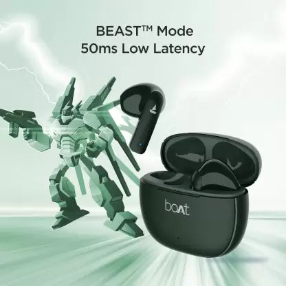 (Open Box) boAt Airdopes 100 with 50 Hours Playback, Quad Mics ENx Technology & Beast Mode Bluetooth Headset