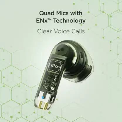 (Open Box) boAt Airdopes 100 with 50 Hours Playback, Quad Mics ENx Technology & Beast Mode Bluetooth Headset