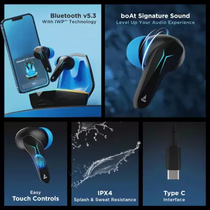 (Open Box) boAt Immortal 121 with Beast Mode(40ms Low Latency),RGB LEDs & 40 Hours Playback Bluetooth Gaming Headset