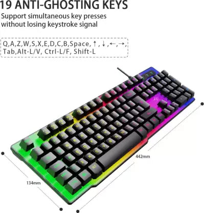 (Open Box) Flipkart SmartBuy PK-29 LED Backlit with Mechanical Switch Feeling Wired USB Gaming Keyboard  (Black)