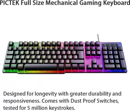 (Open Box) Flipkart SmartBuy PK-29 LED Backlit with Mechanical Switch Feeling Wired USB Gaming Keyboard  (Black)