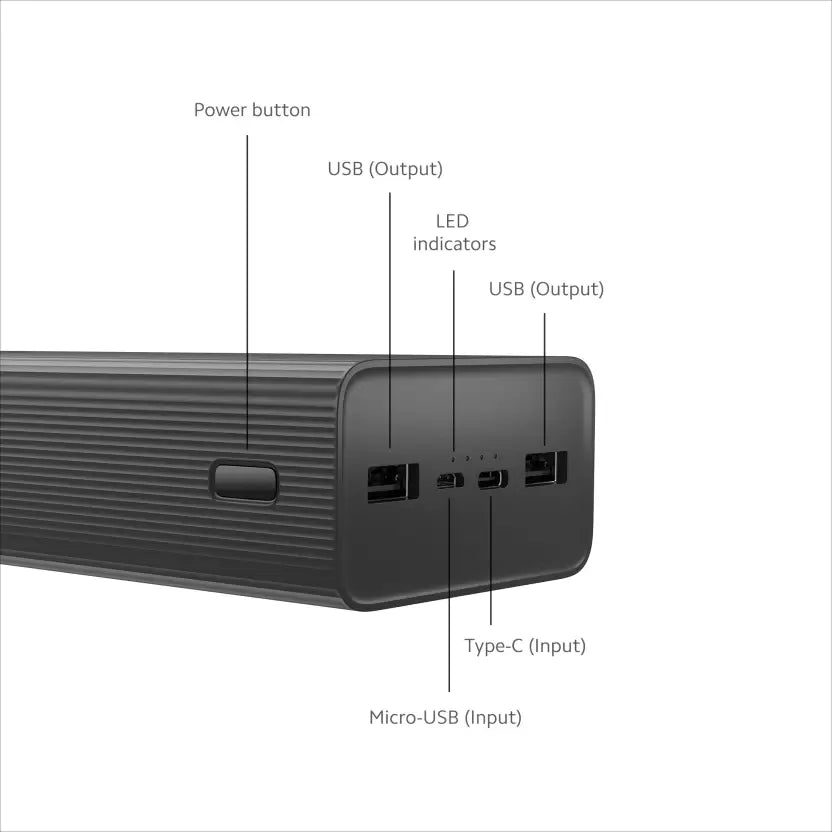 (Open Box) Mi 30000mAh Power Bank 18W Fast Charging Power Delivery 3.0, Black