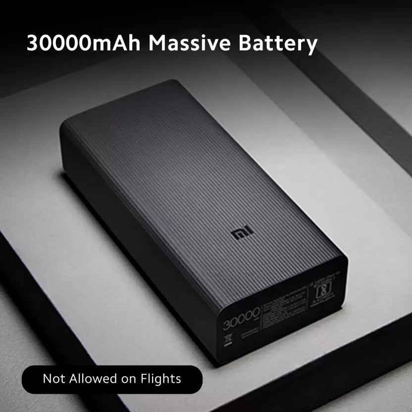 (Open Box) Mi 30000mAh Power Bank 18W Fast Charging Power Delivery 3.0, Black
