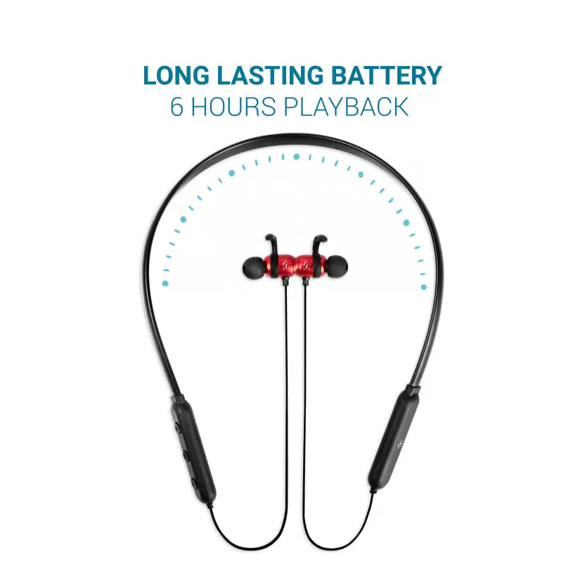 (Open Box) Flipkart SmartBuy BassMoverz Bluetooth Headset (Black, Red, In the Ear)