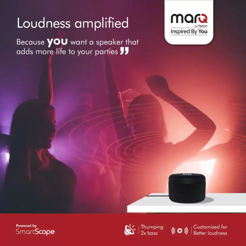 (Open Box) MarQ By Flipkart Smart Home Speaker with Google Assistant, Black