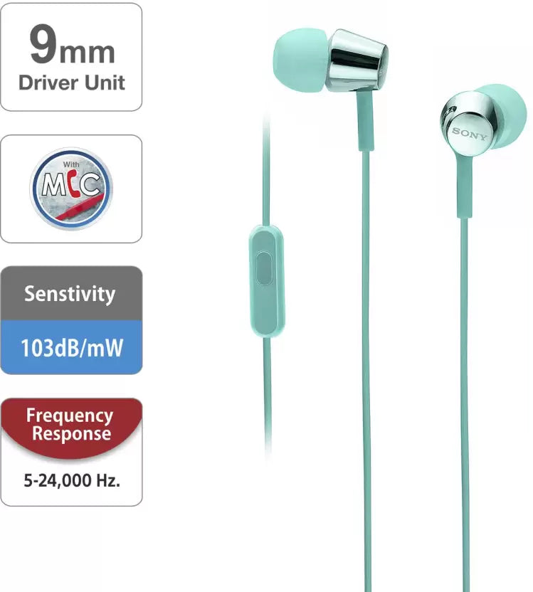 (Open Box) SONY EX155AP Wired Headset (In the Ear)