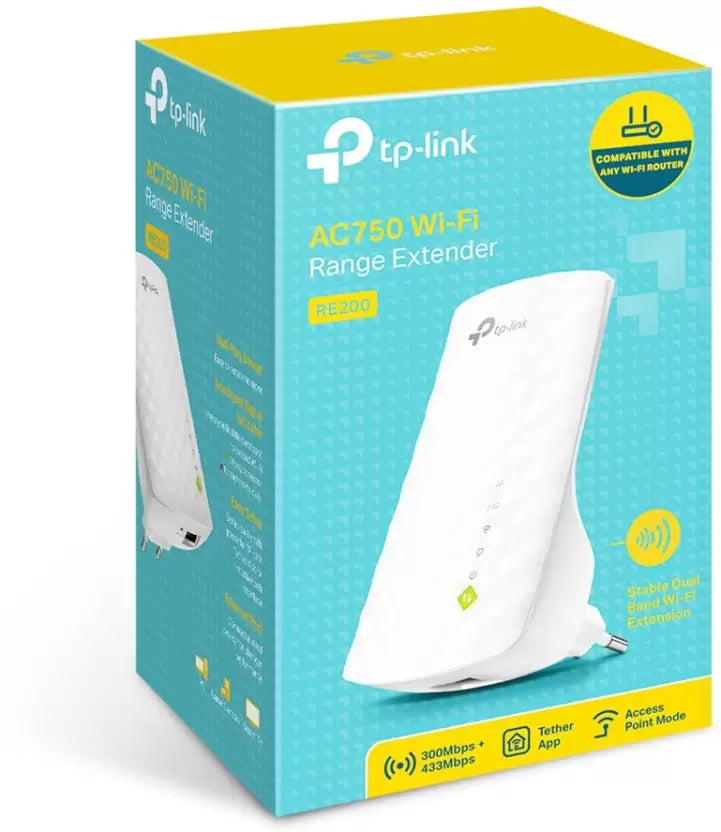(Open Box) TP-Link RE200 750 Mbps WiFi Range Extender (White, Dual Band)