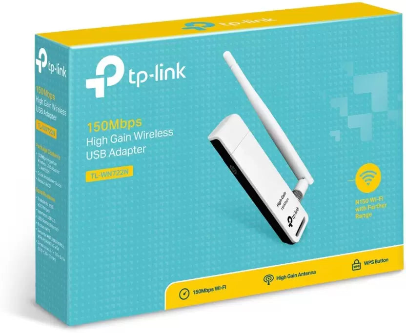 (Open Box) TP-Link TL-WN722N 150 Mbps High Gain Wireless USB Adapter (White)