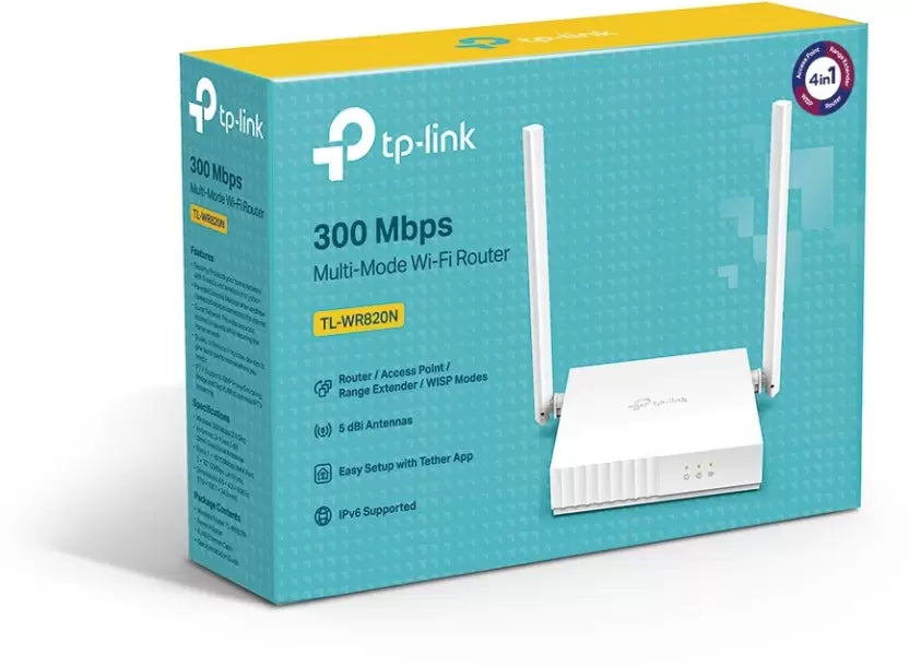 (Open Box) TP-Link TL-WR820N 300 Mbps Wireless Router (White, Single Band)