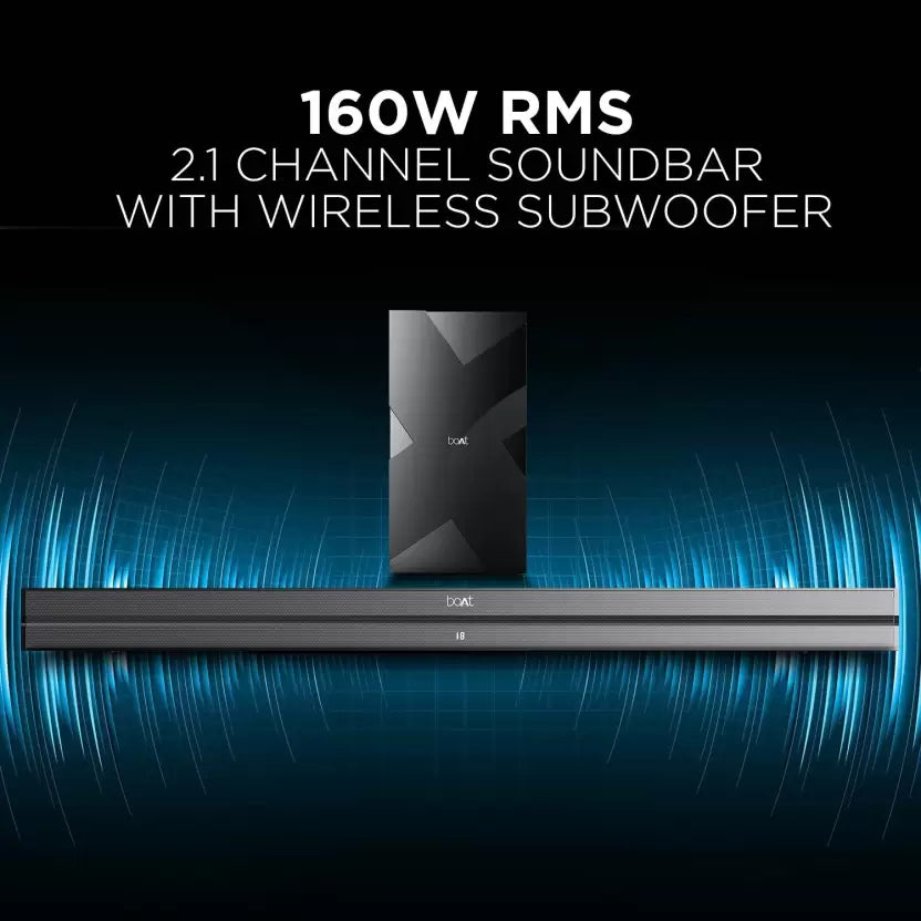 (Without Box) boAt Aavante Bar 2000 160 W Bluetooth Soundbar (Premium Black, 2.1 Channel)