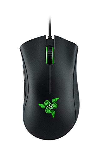 (OPEN BOX) Razer DeathAdder Essential Wired Gaming Mouse I Single-Color Green Lighting I 6400DPI Optical Sensor- Black - RZ01-03850100-R3M1
