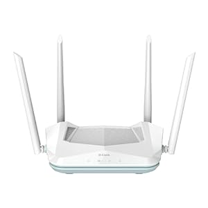 (Open Box) D-Link R15 AX1500 Eagle PRO 1500Mbps Dual Band AI Powered Wi-Fi 6 Router Fast & Reliable 2.4 GHz up to 300 Mbps & 5 GHz up to 1201 Mbps | High-Gain Antennas