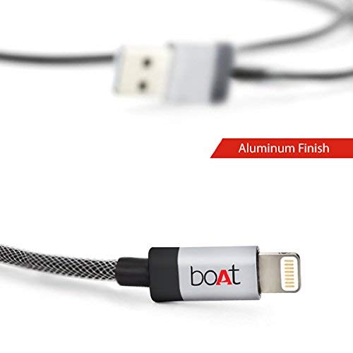 (Open Box) boAt LTG 500 Apple MFI Certified for iPhone, iPad and iPod 2Mtr Data Cable(Metallic Silver)