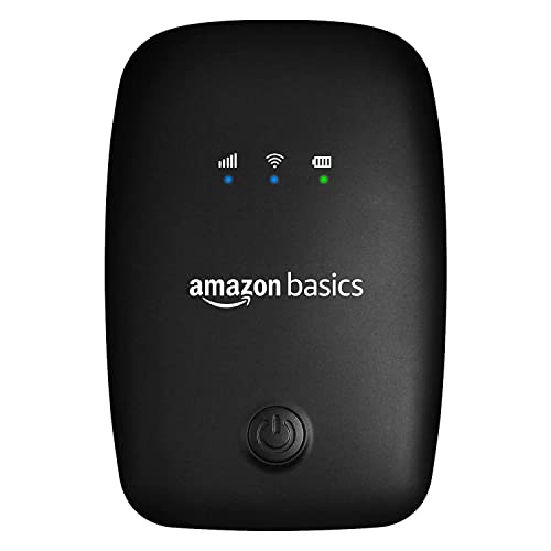 (Open Box) AmazonBasics 4G LTE Wireless Dongle with All SIM Network Support | Plug & Play Data Card Stick with up to 150Mbps WiFi Hotspot | 2100mAh Rechargeable Battery| SIM Adapter Included (Black)-AB-BLCK-03