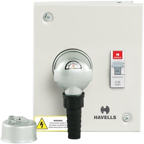 Havells Utility DB P/S 20A DP Metal Plug and Socket Distribution Board (Grey)