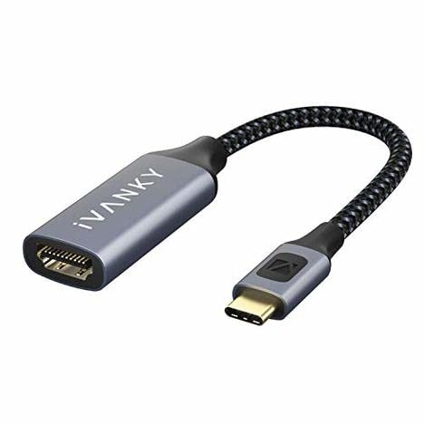(Open Box)IVANKY 0.2M（0.6ft） 4K@60Hz Gray&Black USB-C to HDMI Adapter