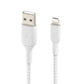 (Open Box) Double Braided Nylon USB-C to USB-C 2.0 Fast Charging Cable for Charging Adapter, Smartphone (Gold, 3A - 6-Feet) (1)