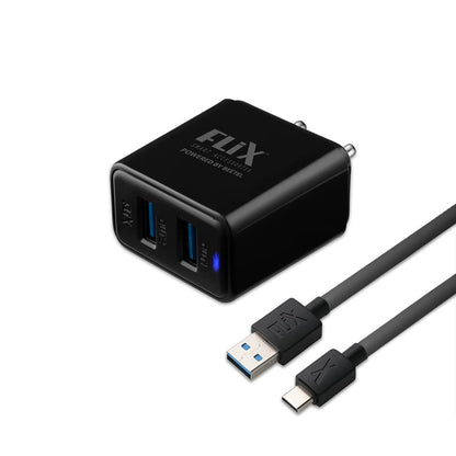 (Open Box) FLiX (Beetel) Storm 33W PD & QC Dual Port Wall Charger,USB Type A & Type C Output Widely Compatible for All Android & IOS Devices,Enhanced Safety,Light Weight & Compact,with Type C Cable (White–SD133)