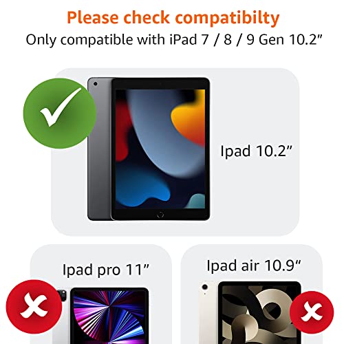 (OPEN BOX)AmazonBasics Smart Trifold Hard Matte Back Flip Stand Case Cover for Apple iPad 10.2 Cover iPad 9th Generation Cover 2021 8th Gen 2020 7th Gen 2019 Generation Case [Auto Sleep/Wake Case] - Black