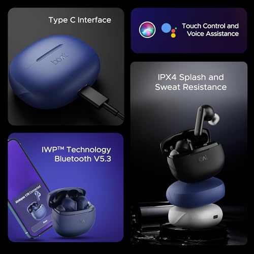 (Open Box)boAt Airdopes 170 TWS in Ear Earbuds with 50H Playtime, Quad Mics Enx Tech, Low Latency Mode, 13Mm Drivers, ASAP Charge, Ipx4, Iwp, Touch Controls & Bt V5.3