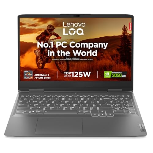 (BRAND REFURBISHED)Lenovo LOQ AI Powered AMD Ryzen 7 7840HS 15.6" (39.6cm) FHD IPS 144Hz 350Nits Gaming Laptop (16GB/512GB SSD/Win 11/NVIDIA RTX 3050 6GB/Office 2021/3 Month Game Pass/Storm Grey/2.4Kg), 82XT004HIN