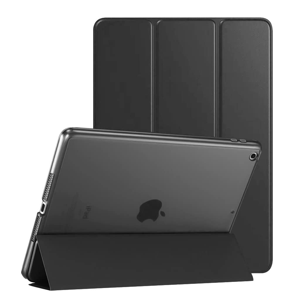 (OPEN BOX)AmazonBasics Smart Trifold Hard Matte Back Flip Stand Case Cover for Apple iPad 10.2 Cover iPad 9th Generation Cover 2021 8th Gen 2020 7th Gen 2019 Generation Case [Auto Sleep/Wake Case] - Black