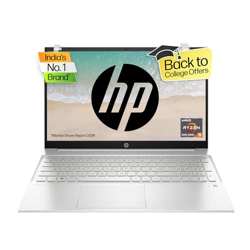 (BRAND REFURBISHED)HP Pavilion 15, AMD Ryzen 5 5500U, 15.6-inch (39.6 cm), FHD, 16GB DDR4, 1TB SSD, AMD Radeon graphics, FPR, 720p HD camera, Backlit KB, Audio by B&O (Win 11, MSO 2021, Silver, 1.75 kg), eh1047AU