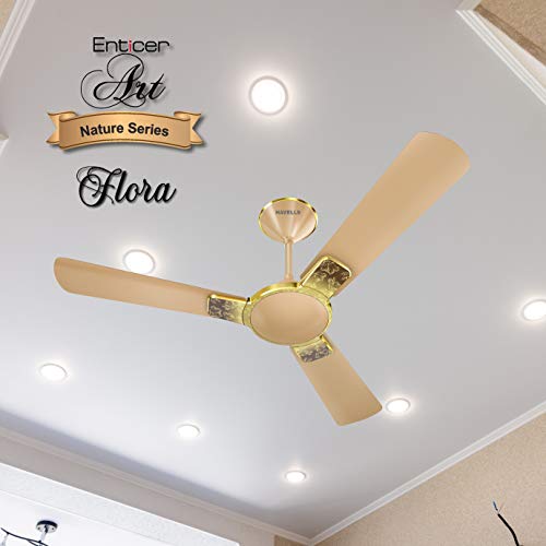 Havells Enticer Art Collector Edition 1200mm Decorative, Dust Resistant, High Power in Low Voltage (HPLV), High Speed Ceiling Fan (Rose Gold)