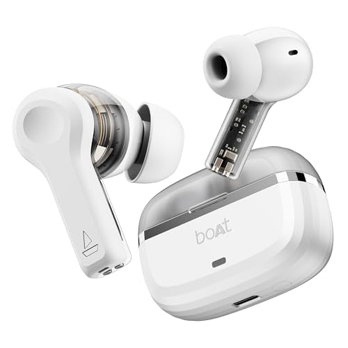 (Open Box) boAt Nirvana Space w/ 360º Spatial Audio, ANC Up to 32dB, 100hrs Playback, 4 Mics with AI-ENx™, Hearables App, Adaptive EQ, in-Ear Detection, DLC Drivers Truly Wireless in Ear Earbuds