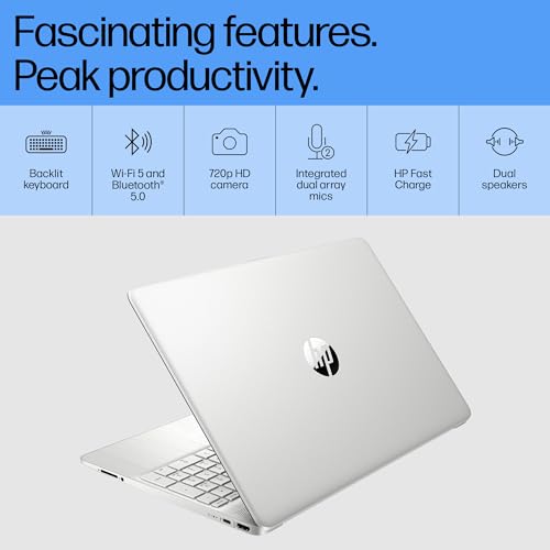 (BRAND REFURBISHED)HP Laptop 15s, AMD Ryzen 5 5500U, 15.6-inch (39.6 cm), FHD, 16GB DDR4, 512GB SSD, AMD Radeon Graphics, 720p HD Camera, Backlit KB, Thin & Light (Win 11, MSO 2021, Silver, 1.69 kg), eq2182AU