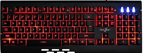 (OPEN BOX) Redgear Blaze Semi-Mechanical wired Gaming keyboard with 3 colour backlit, full aluminium body & Windows key lock for PC ( Black )