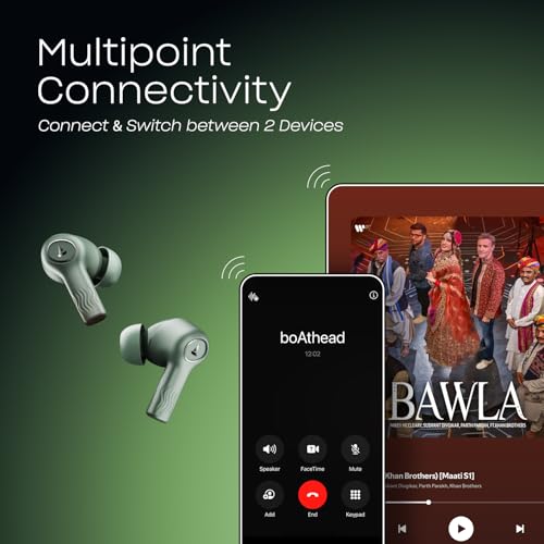 (Open Box) boAt Nirvana Ion ANC 120HRS Battery, Crystal Bionic Sound w/Dual EQ Modes, 4Mics ENx, App Support, Low Latency, IPX4, v.5.2 Bluetooth TWS in Ear Earbuds Wireless Earphones with mic