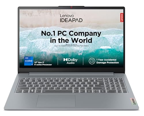 (BRAND REFURBISHED)Lenovo IdeaPad Slim 3 13th Gen Intel Core i7-13620H 15" (38.1cm) FHD IPS 300 Nits Thin & Light Laptop (16GB/512GB SSD/Win 11/MSO 21/1Yr ADP Free/Alexa Built-in/3 mon Game Pass/Grey/1.6Kg), 83EM008GIN