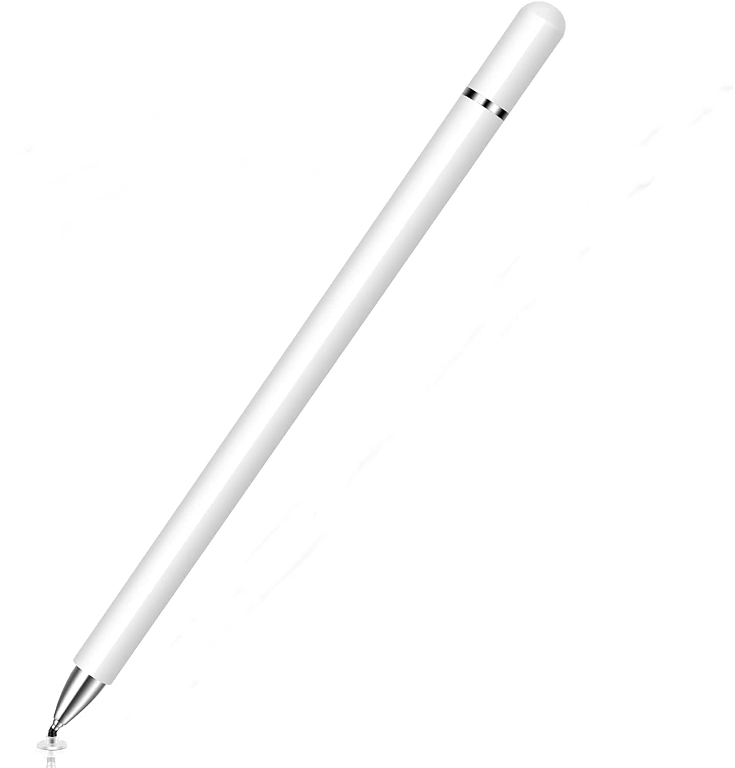Dyazo Aluminium Fine Point Stylus Pen with Spare Disk for Touch Screens Devices, Compatible with iPad/iPhone/X/XR, Amazon Kindle and All Android/iOS Smart Phones and Tablets (White)