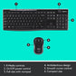 (Open Box)Logitech MK275 USB Wireless Keyboard and Mouse Set for Windows, 2.4 GHz Wireless, Compact Wireless Mouse, 8 Multimedia & Shortcut Keys, 2-Year Battery Life, PC/Laptop - Black