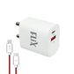 (Open Box) FLiX (Beetel) Storm 33W PD & QC Dual Port Wall Charger,USB Type A & Type C Output Widely Compatible for All Android & IOS Devices,Enhanced Safety,Light Weight & Compact,with Type C Cable (White–SD133)