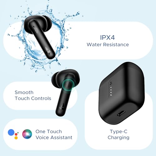 (Without Box)boAt Airdopes 141 Bluetooth Truly Wireless in-Ear Earbuds w/ 42H Playtime,Low Latency Mode for Gaming, ENx Tech, IWP, IPX4 Water Resistance, Smooth Touch Controls(Pure White)