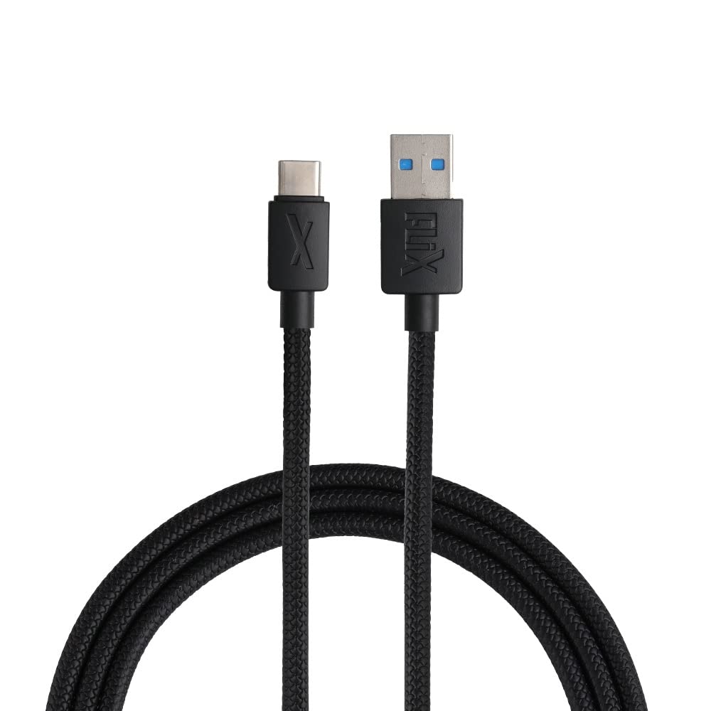(Open Box)  FLiX (Beetel) USB to Type C PVC Data Sync & 2A Smartphone Fast Charging Cable, Made in India, 480Mbps Data Sync, Tough Cable, 1 Meter Long USB Cable for USB Type C Devices Black XCD-C12